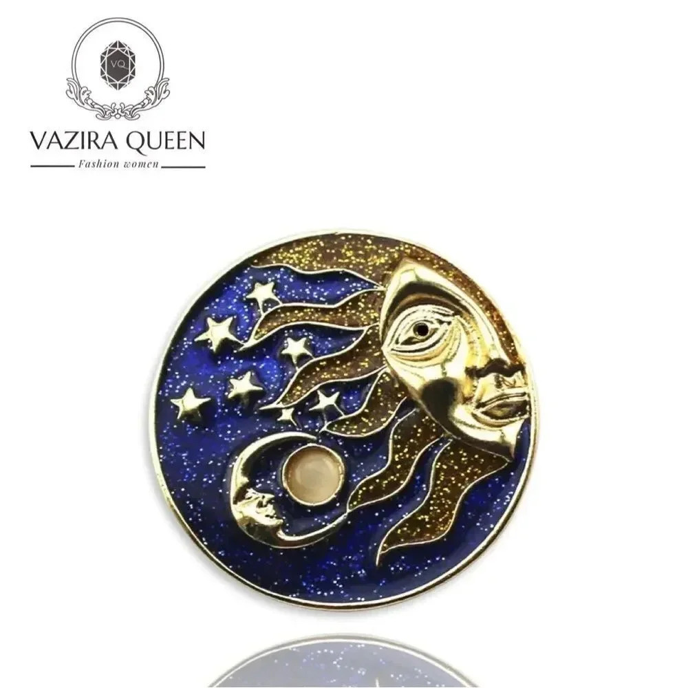 VQ Sun & Moon Brooch